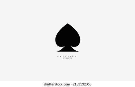 Poker card vector logo design 