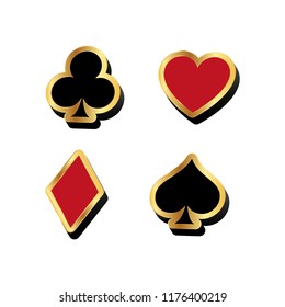 Poker cards aces, 3d vector illustration, isolated