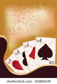 Poker cards banner, vector illustration