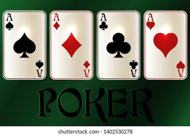 Poker cards, casino wallpaper, vector illustration