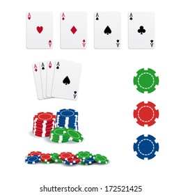 Poker cards and chips