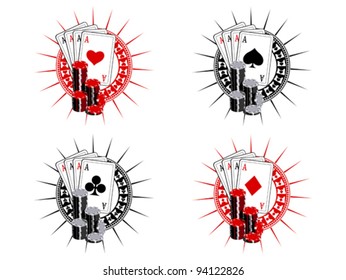 Poker cards with poker chips
