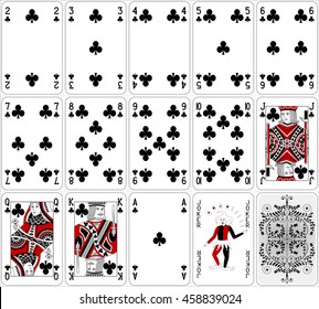 Poker cards club set two color classic design