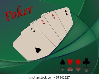 poker cards composition, abstract vector art illustration