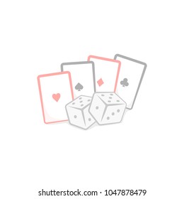 Poker cards and dice