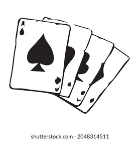 poker cards four aces illustration vector