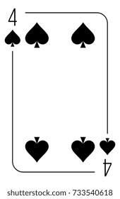 Poker cards full set four color classic design
