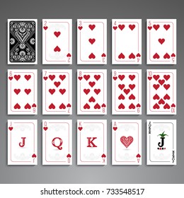 Poker cards full set four color classic design