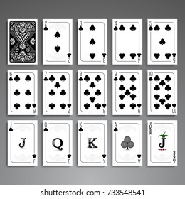 Poker cards full set four color classic design