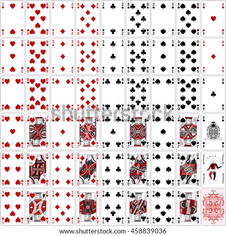 Poker cards full set two color classic design