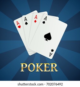 Poker cards. Gambling concept, casino mobile apps. Vector design.