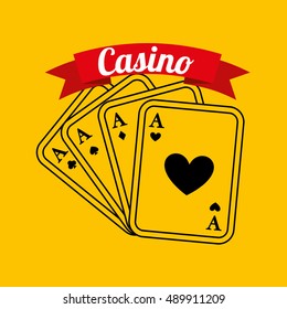 poker cards game casino icon vector illustration design