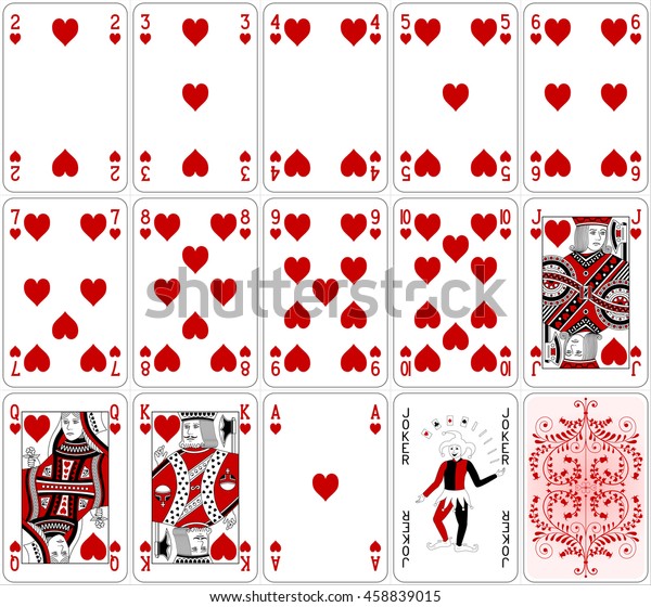 Poker Cards Heart Set Two Color Stock Vector (Royalty Free) 458839015