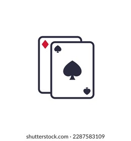 poker cards icon with aces