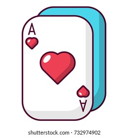 Poker cards icon. Cartoon illustration of poker cards vector icon for web