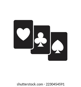 Poker cards icon design. Pair of playing cards icon. Poker cards game casino. isolated on white background. vector illustration