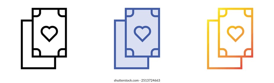 poker cards icon. Linear, Blue Fill and Gradient Style Design Isolated On White Background