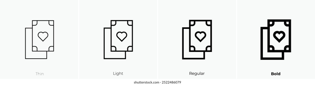 Pokerkartensymbol. Dünnes, helles Design im regulären und kühlen Stil, einzeln auf weißem Hintergrund