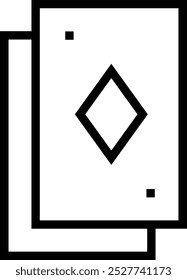 Icono de cartas de póquer. Diseño de estilo lineal delgado aislado sobre fondo blanco