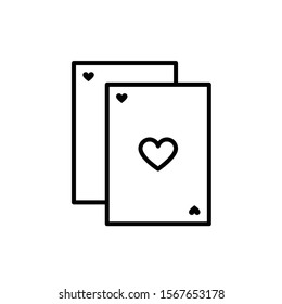 poker cards icon vector outline style design
