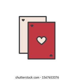 poker cards icon vector outline style design