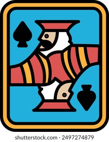 A poker cards in line icon style
