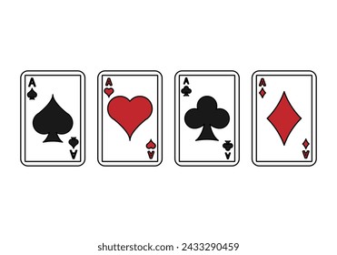 Poker cards on white background.