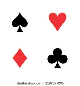 Poker cards primitive sign vector design