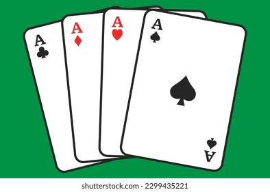 poker cards set of four aces