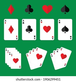 Poker cards set vector editable