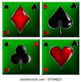 poker cards signs hearts clubs diamonds