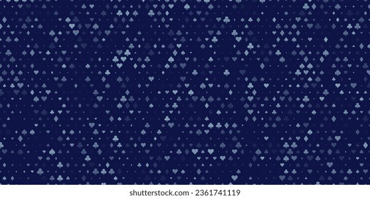 Poker Cards Signs Pattern Casino Background. Symbols of Playing Cards Spades, Hearts, Diamonds, Clubs. Casinos Business Advert Vector Design Background. Gambling Concept.