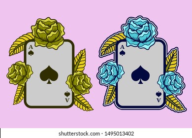 poker cards vector design template