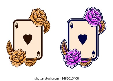 poker cards vector design template