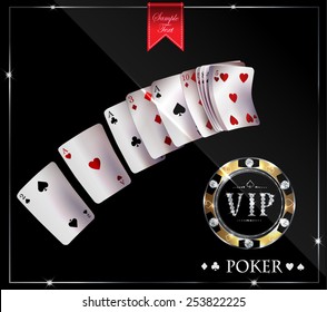 poker cards and vip chip