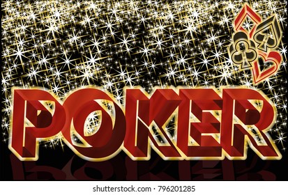 Poker casino banner, vector illustration