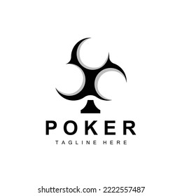 Poker Casino Card Logo, Diamond Card Icon, Hearts, Spades, Ace. Gambling Game Poker Club Design