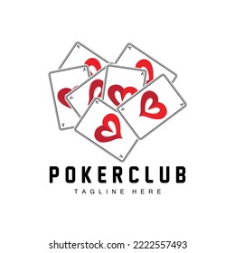 Poker Casino Card Logo, Diamond Card Icon, Hearts, Spades, Ace. Gambling Game Poker Club Design