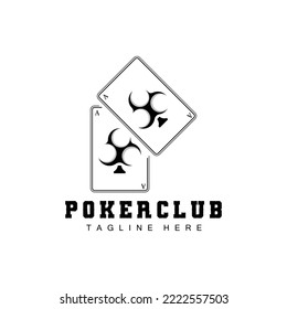 Poker Casino Card Logo, Diamond Card Icon, Hearts, Spades, Ace. Gambling Game Poker Club Design