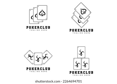 Poker Casino Card Logo, Diamond Card Icon, Hearts, Spades, Ace. Gambling Game Poker Club Design