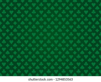 Poker casino card suits green design