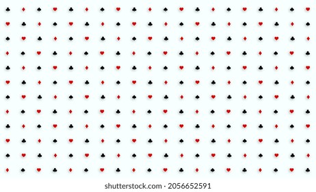 Poker and Casino. Poker card suits pattern. Vector illustration.
