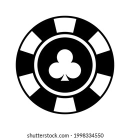 Poker casino chip Clubs icon for web design in online casino