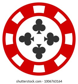 Poker Casino Chip flat vector pictogram. An isolated icon on a white background.