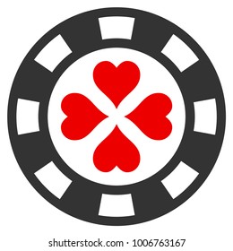 Poker Casino Chip flat vector illustration. An isolated icon on a white background.