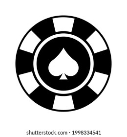 Poker casino chip Spades icon for web design in online casino