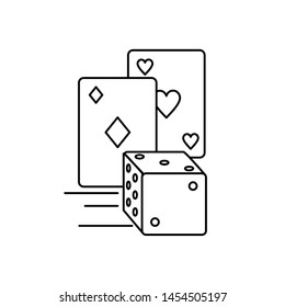 poker casino game cards with dice