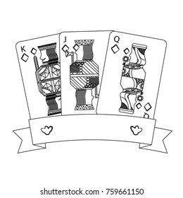 poker casino jack queen king card gambling banner design