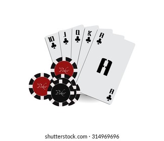 poker or casino play cards and chips