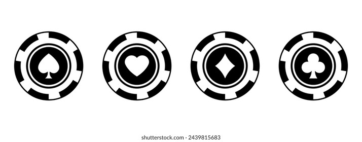 Poker and casino round chips. Casino poker chip logo. Casino poker chip template